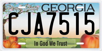 GA license plate CJA7515