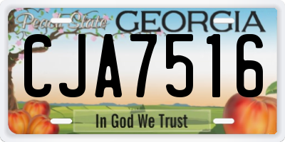 GA license plate CJA7516