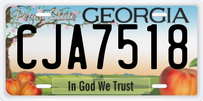 GA license plate CJA7518