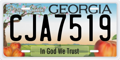 GA license plate CJA7519