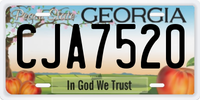 GA license plate CJA7520