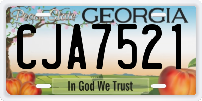 GA license plate CJA7521