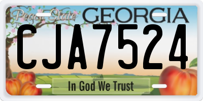 GA license plate CJA7524