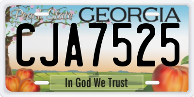 GA license plate CJA7525