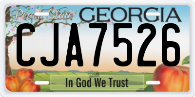 GA license plate CJA7526