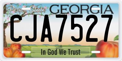 GA license plate CJA7527