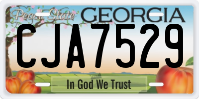 GA license plate CJA7529