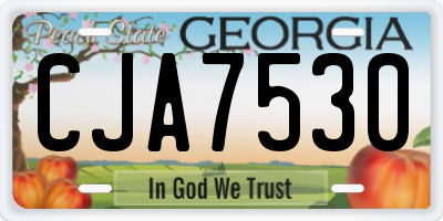 GA license plate CJA7530