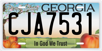 GA license plate CJA7531