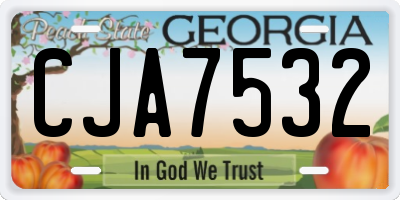 GA license plate CJA7532