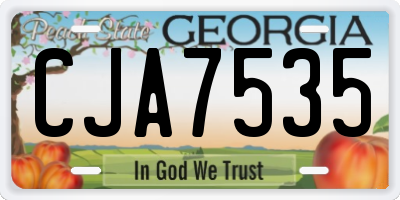 GA license plate CJA7535