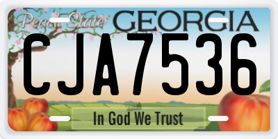 GA license plate CJA7536