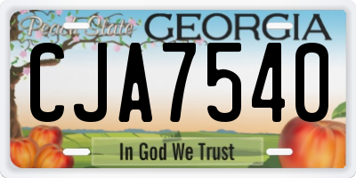 GA license plate CJA7540