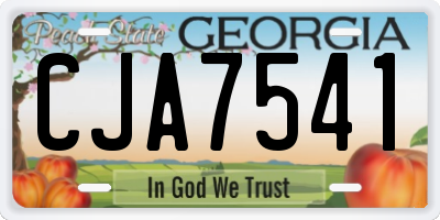 GA license plate CJA7541