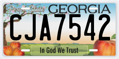 GA license plate CJA7542