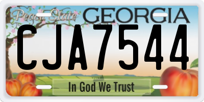 GA license plate CJA7544