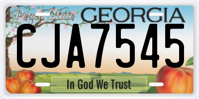 GA license plate CJA7545