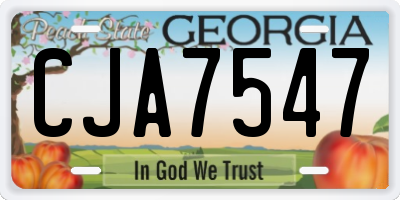 GA license plate CJA7547