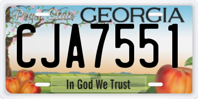 GA license plate CJA7551