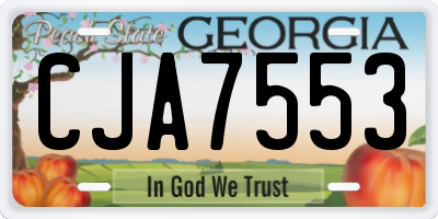 GA license plate CJA7553