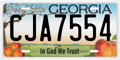GA license plate CJA7554