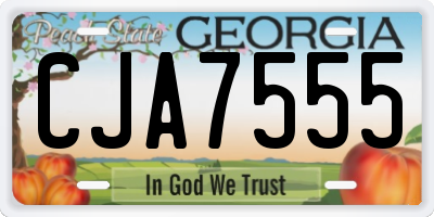 GA license plate CJA7555