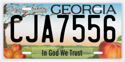 GA license plate CJA7556