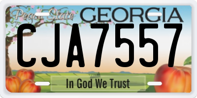 GA license plate CJA7557