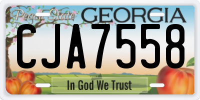 GA license plate CJA7558
