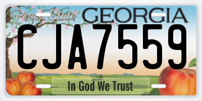 GA license plate CJA7559