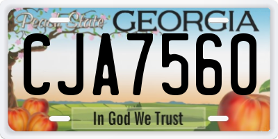 GA license plate CJA7560