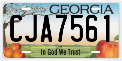 GA license plate CJA7561