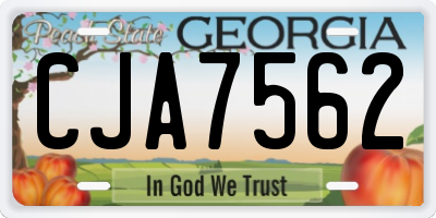 GA license plate CJA7562