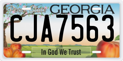 GA license plate CJA7563