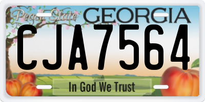 GA license plate CJA7564