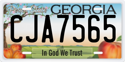 GA license plate CJA7565
