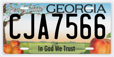 GA license plate CJA7566