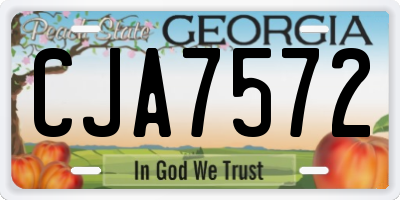 GA license plate CJA7572