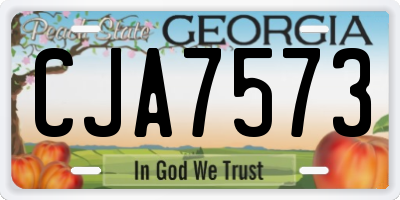 GA license plate CJA7573