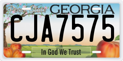 GA license plate CJA7575