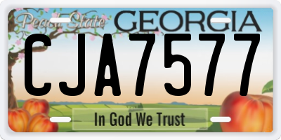 GA license plate CJA7577