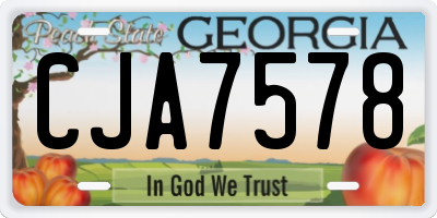 GA license plate CJA7578