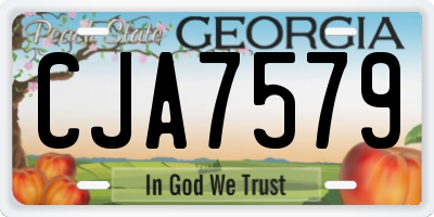 GA license plate CJA7579