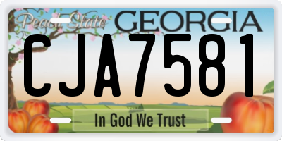 GA license plate CJA7581