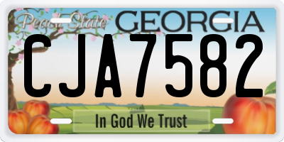 GA license plate CJA7582