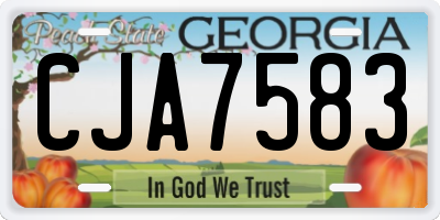 GA license plate CJA7583