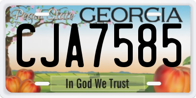 GA license plate CJA7585