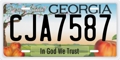 GA license plate CJA7587