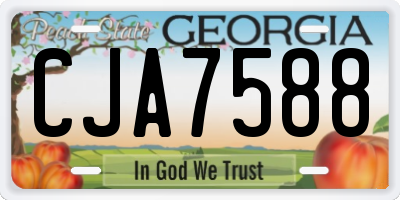 GA license plate CJA7588