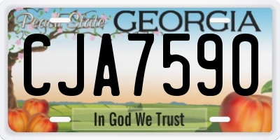 GA license plate CJA7590